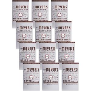 imageMRS MEYERS CLEAN DAY Dryer Sheets Fabric Softener Reduces Static Infused with Essential Oils Honeysuckle 80 Count80 Count Pack of 12