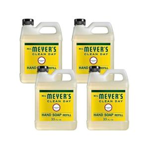 imageMRS MEYERS CLEAN DAY Hand Soap Refill Made with Essential Oils Biodegradable Formula Geranium 33 fl oz33 Fl Oz Pack of 4