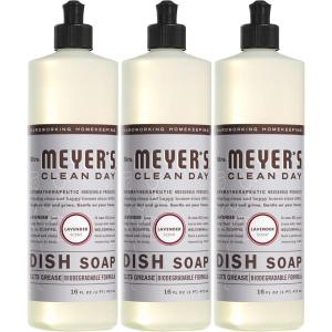 imageMRS MEYERS CLEAN DAY Liquid Dish Soap Biodegradable Formula Lemon Verbena 16 fl oz  Pack of 3Lavender