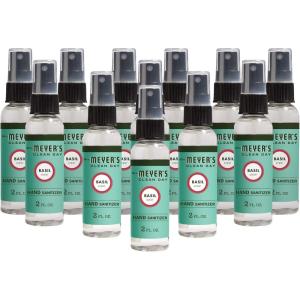 imageMRS MEYERS CLEAN DAY Antibacterial Hand Sanitizer Spray Travel Size Removes 999 of Bacteria Basil 2 oz  Pack of 42 Fl Oz Pack of 12