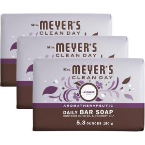 imageMRS MEYERS CLEAN DAY Bar Soap Use as Body Wash or Hand Soap Made with Essential Oils Birchwood 53 oz 4 Bars53 Ounce Pack of 3