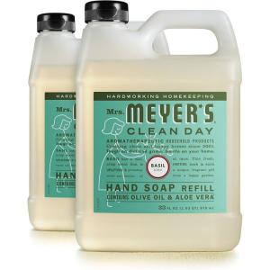 imageMRS MEYERS CLEAN DAY Hand Soap Refill Made with Essential Oils Biodegradable Formula Lavender 33 Fl Oz  Pack Of 2Basil