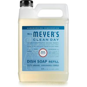 imageMRS MEYERS CLEAN DAY Liquid Dish Soap Refill Biodegradable Formula Rain Water 48 fl oz