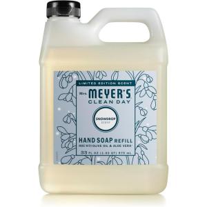 imageMRS MEYERS CLEAN DAY Liquid Hand Soap Refill Snowdrop Scent 33 Ounce Bottle