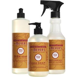 imageMRS MEYERS CLEAN DAY Kitchen Basics Gift Set Apple Cider Scent Cleaning Supplies includes Dish Soap Hand Soap and Multi Surface Cleaner