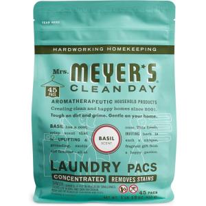 imageMRS MEYERS CLEAN DAY Laundry Detergent Pods Biodegradable Formula Ready to Use Laundry Pacs Lemon Verbena 45 CountBasil
