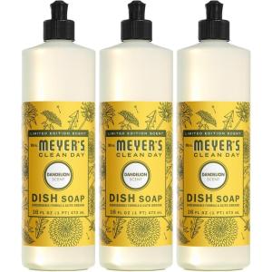 imageMRS MEYERS CLEAN DAY Liquid Dish Soap Dandelion Scent 16 Ounce Bottle Pack of 3